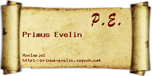 Primus Evelin névjegykártya